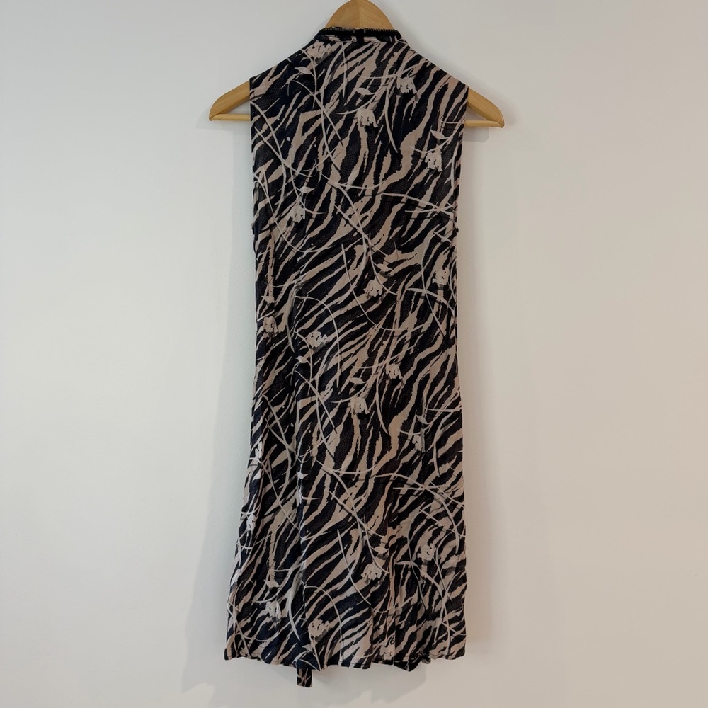 AllSaints Black & Taupe Abstract Knot-Front Dress – Size XS – Asymmetrical Luxe - Picture 5 of 15
